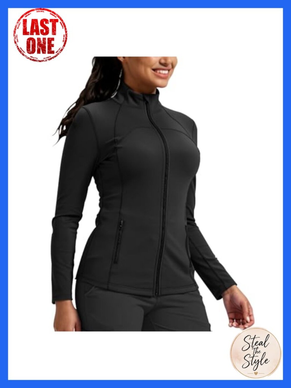 Womens Scrub Jacket Zip Up Nurse 4-Way Stretch Yoga Fabric Slim Fit